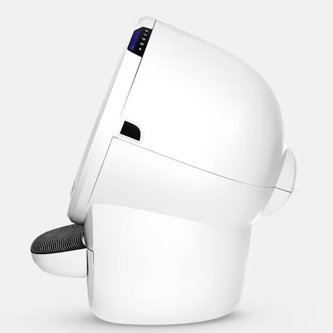 Litter-Robot 4 with Step & Fence by Whisker (White) - Automatic, Self-Cleaning Cat Litter Box, WiFi Enabled, Works with Any Clumping Litter, Complimentary 2-Year WhiskerCare Warranty - DeKove