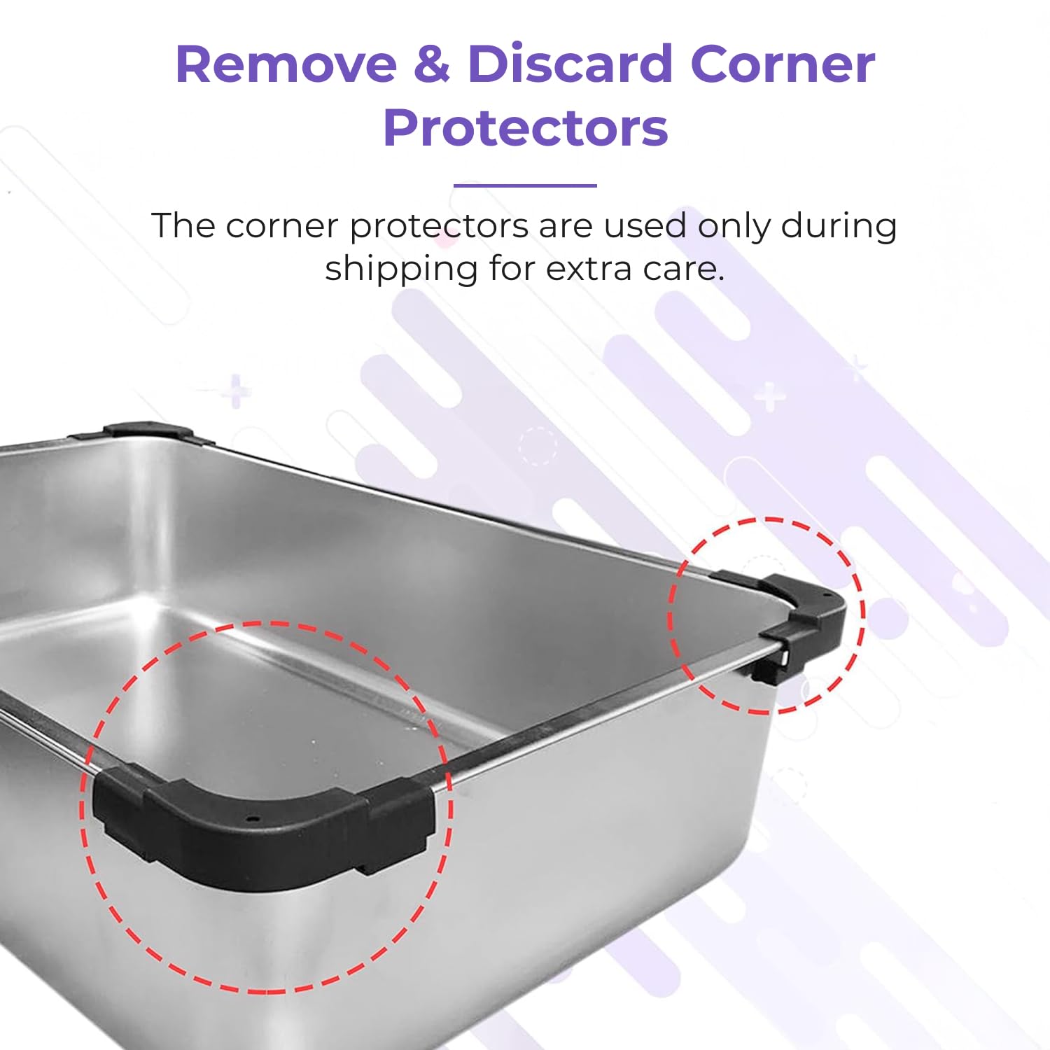 iPrimio Stainless Steel XL Cat Litter Box - Enclosed High-Sided Litter Box for Big Cats - Easy Cleaning, Odour-Resistant Pan - Durable Cat Litter Tray with Smooth Surface, 23.5" x 15.5" x 6" - DeKove