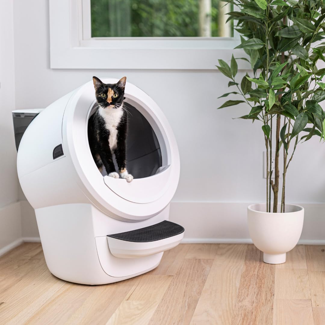 Litter-Robot 4 with Step & Fence by Whisker (White) - Automatic, Self-Cleaning Cat Litter Box, WiFi Enabled, Works with Any Clumping Litter, Complimentary 2-Year WhiskerCare Warranty - DeKove