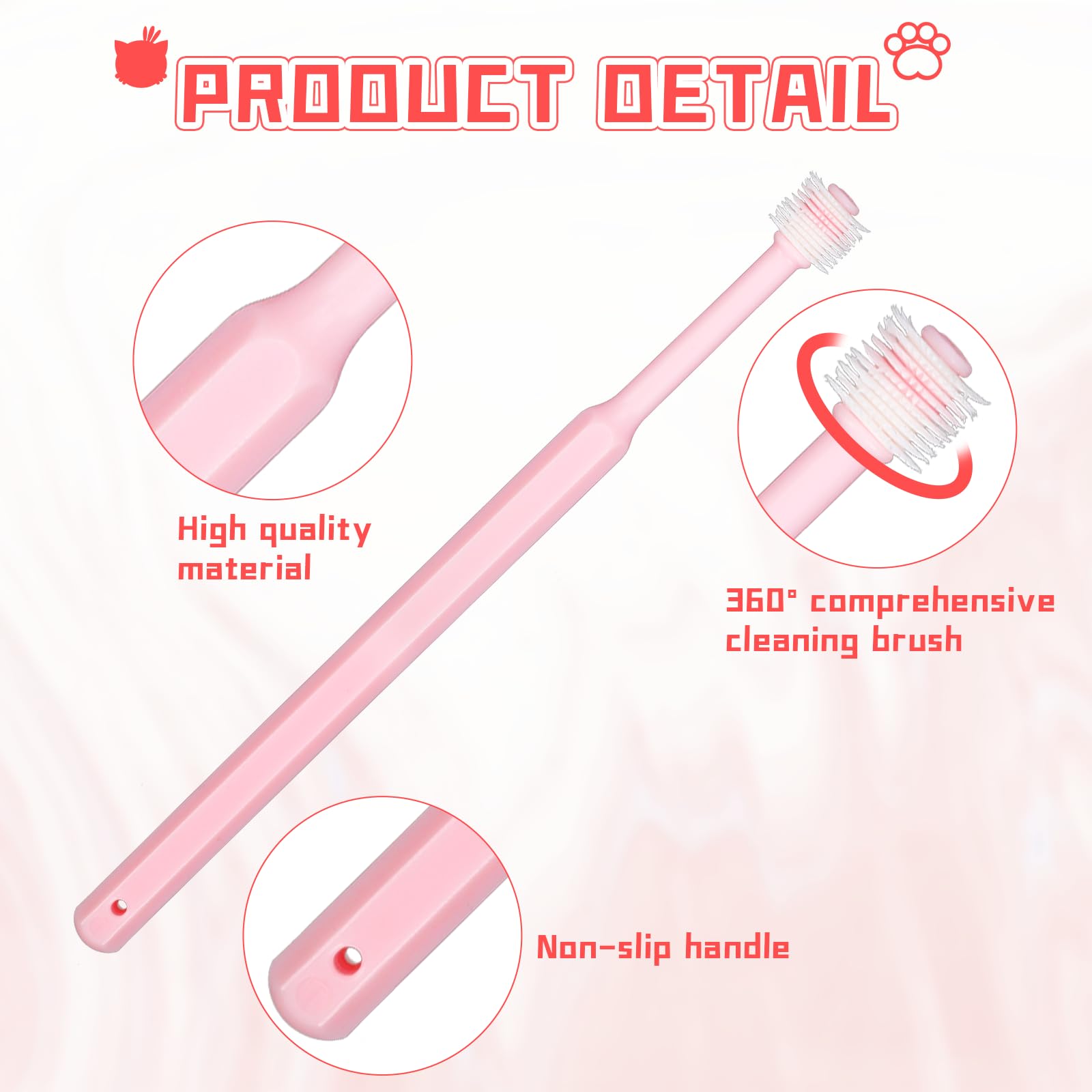 2 Pack Small Dog & Cat Toothbrush,360 Degree Soft Silicone Pet Toothbrush Cat Dental Care Dog Oral Hygiene Deep Clean Pet Teeth Cleaning Kit (Small Size) - DeKove