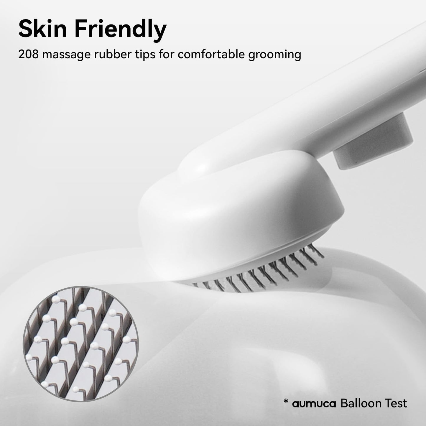 aumuca Cat Brush with Release Button, Cat Grooming Brush for Long or Short Haired Cats, Cat Hair Brush for Shedding Cat Comb for Pets Removing Loose Fur and Massage, White - DeKove