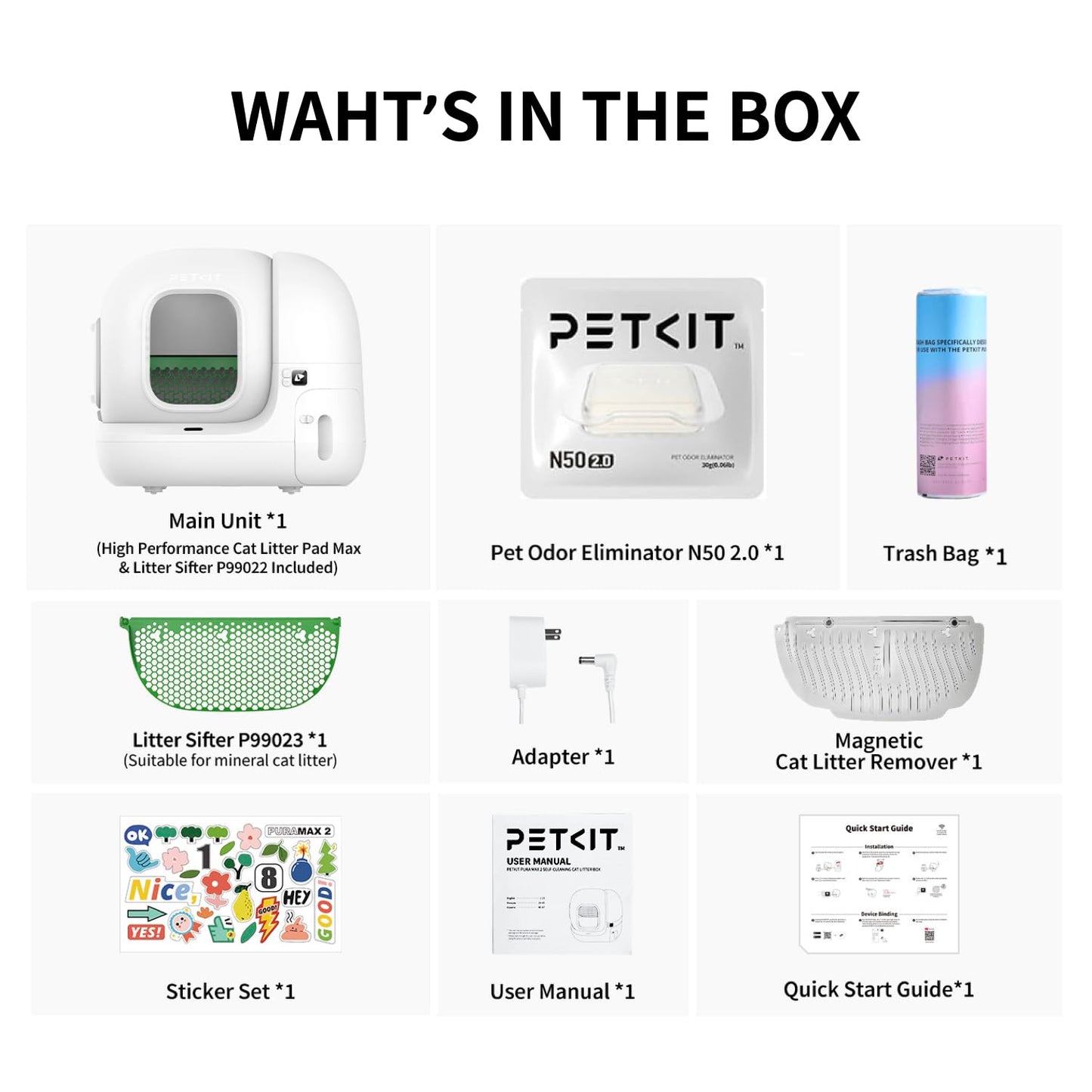 PETKIT PURA MAX 2 Self Cleaning Cat Litter Tray, App Control, 76L Extra Large Automatic Cat Litter Box for Multi-cats, Odour Control with N50, xSecure Robot Litter Box, Includes Trash Liner - DeKove