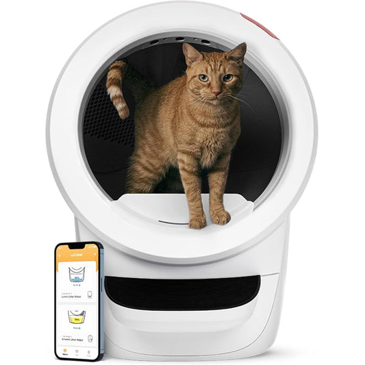 Litter-Robot 4 with Step & Fence by Whisker (White) - Automatic, Self-Cleaning Cat Litter Box, WiFi Enabled, Works with Any Clumping Litter, Complimentary 2-Year WhiskerCare Warranty - DeKove