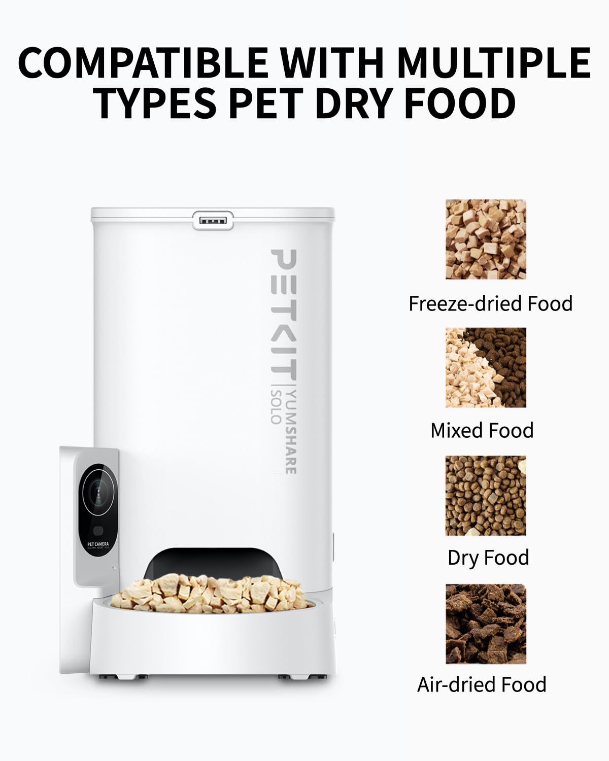 PETKIT Automatic Cat Feeder with Camera, 1080P HD Video with Night Vision, 2-Way Audio, 3L Auto Cat Feeder with Battery-Backup, Low Food & Blockage Sensor, App Control Cat Food Dispenser - DeKove