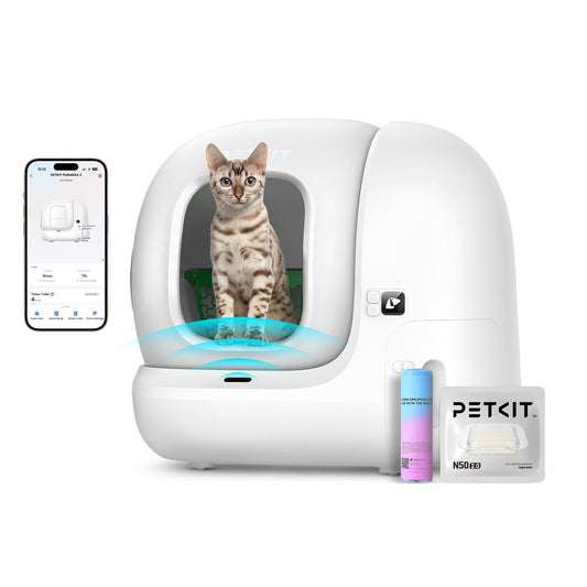 PETKIT PURA MAX 2 Self Cleaning Cat Litter Tray, App Control, 76L Extra Large Automatic Cat Litter Box for Multi-cats, Odour Control with N50, xSecure Robot Litter Box, Includes Trash Liner - DeKove