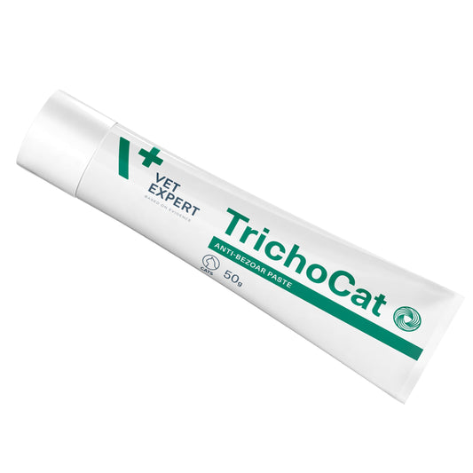 Vet Expert TrichoCat Hairball Treatment for Cats – Prevents and Removes Hairballs with Soy Oil, Yeasts, Taurine, and Vitamins E, B2, B3 – 50g Paste - DeKove