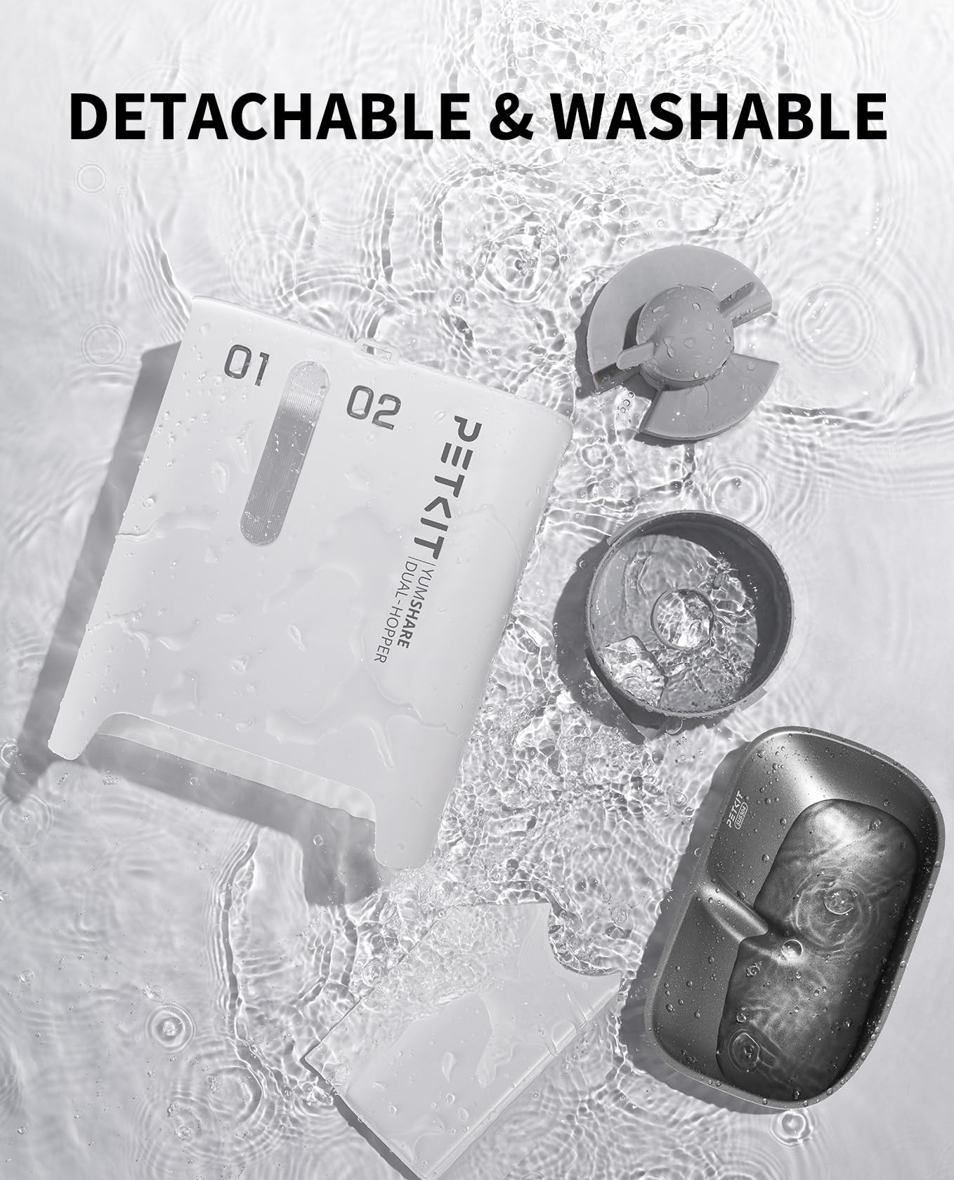 PETKIT Automatic Cat Feeder with Camera,1080P HD Video with Night Vision, 5L Auto Pet Feeder, 2-Way Audio, Battery-Backup, Low Food Sensor, Anti-Stick Bowl, 2.4G WiFi Enabled Cat Food Dispenser - DeKove