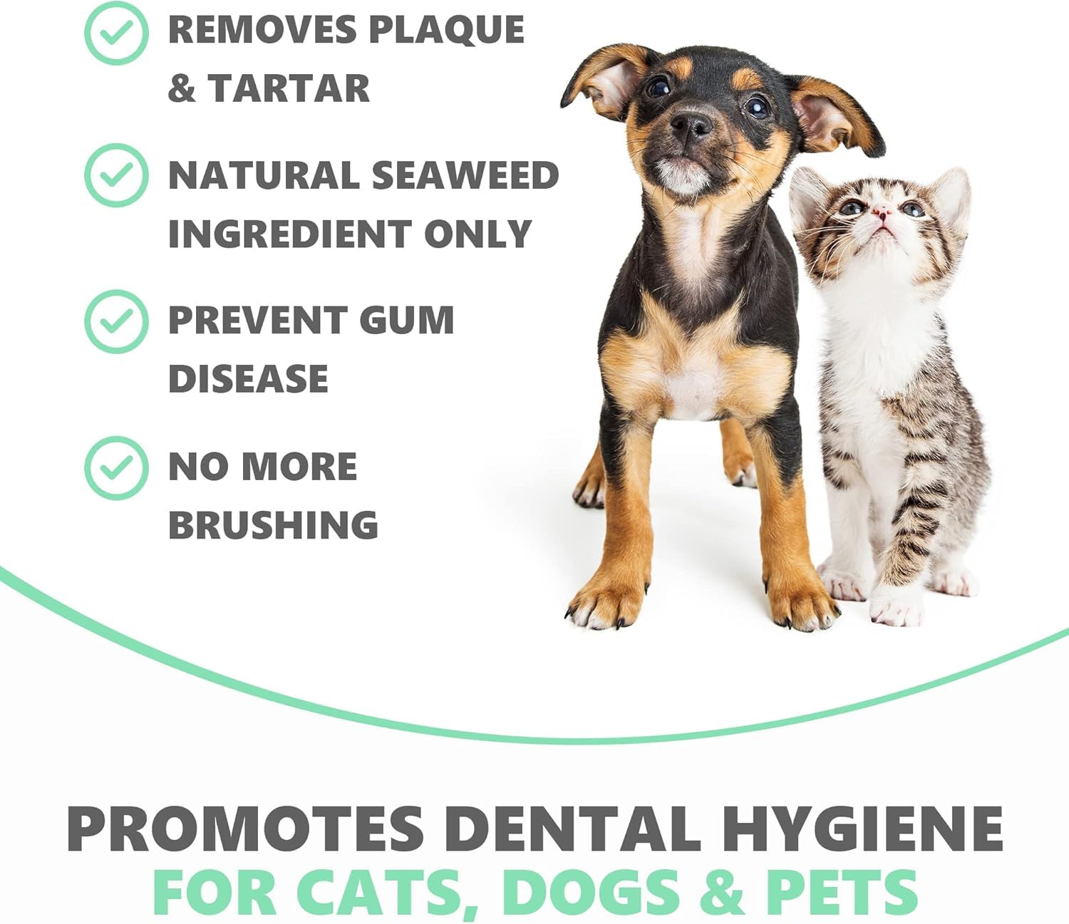 Pets Purest Plaque Off Powder - 185g Plaque Pro Tartar & Plaque Remover for Dogs, Cats & Pet. 100% Natural Bad Breath, Teeth & Gum Disease Oral Health Hygiene Dental Care Formula - DeKove