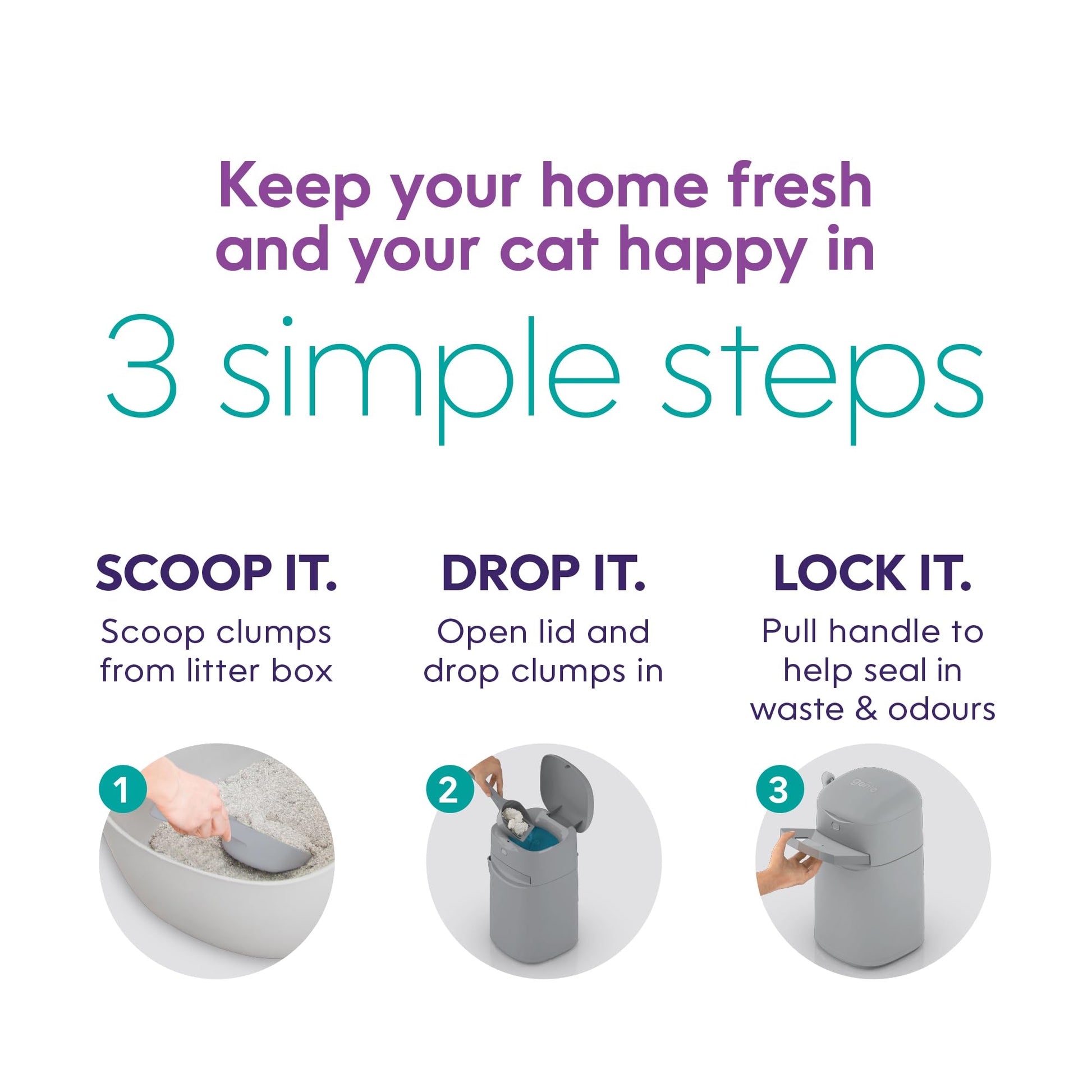 Litter Genie Easy Roll Bin with 1 Refill - DeKove