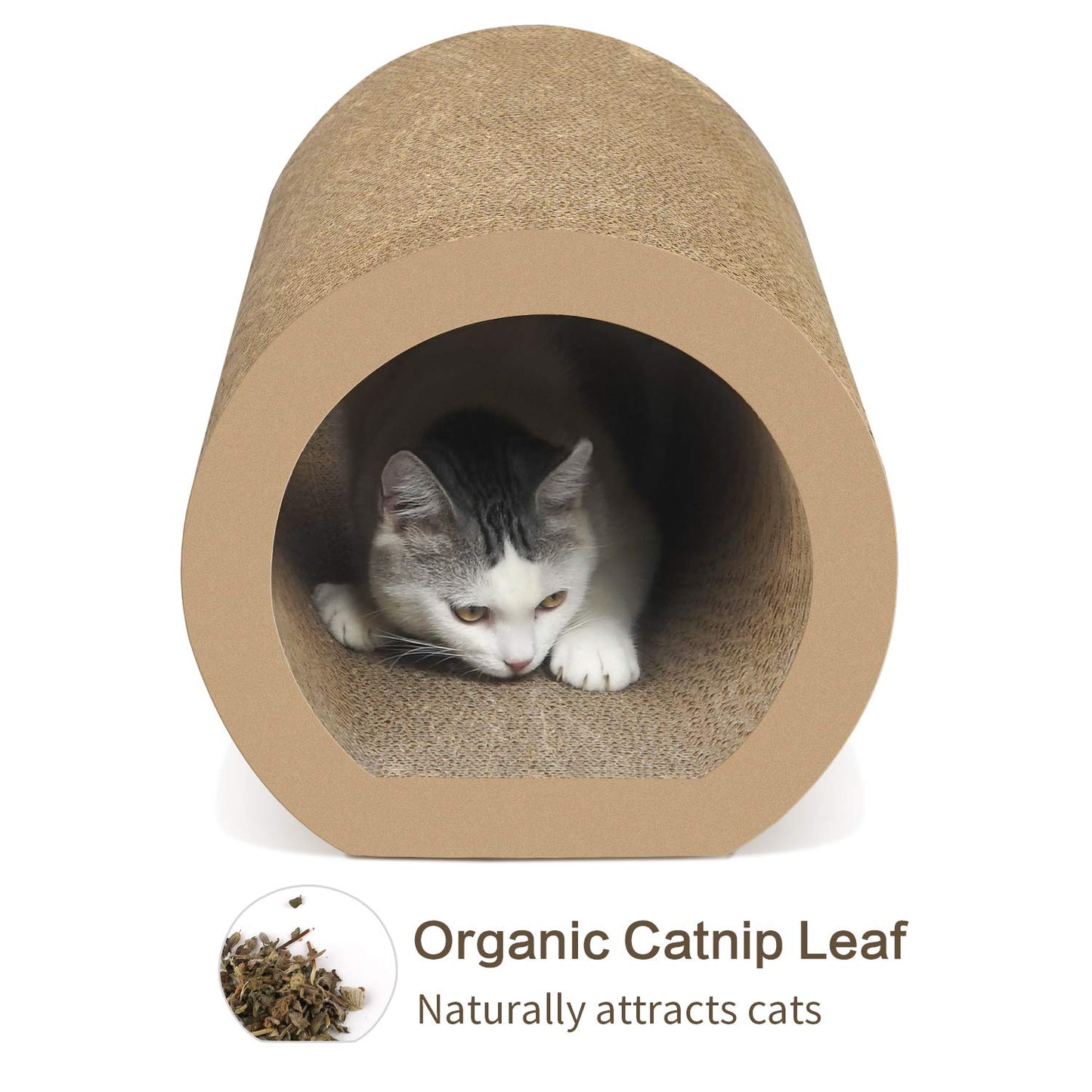 Aibuddy Cat Scratcher, Tunnel Cat Scratching Pad Bed Lounge with Catnip, Durable Cardboard & Construction (50 x 33x 30.5cm) - DeKove