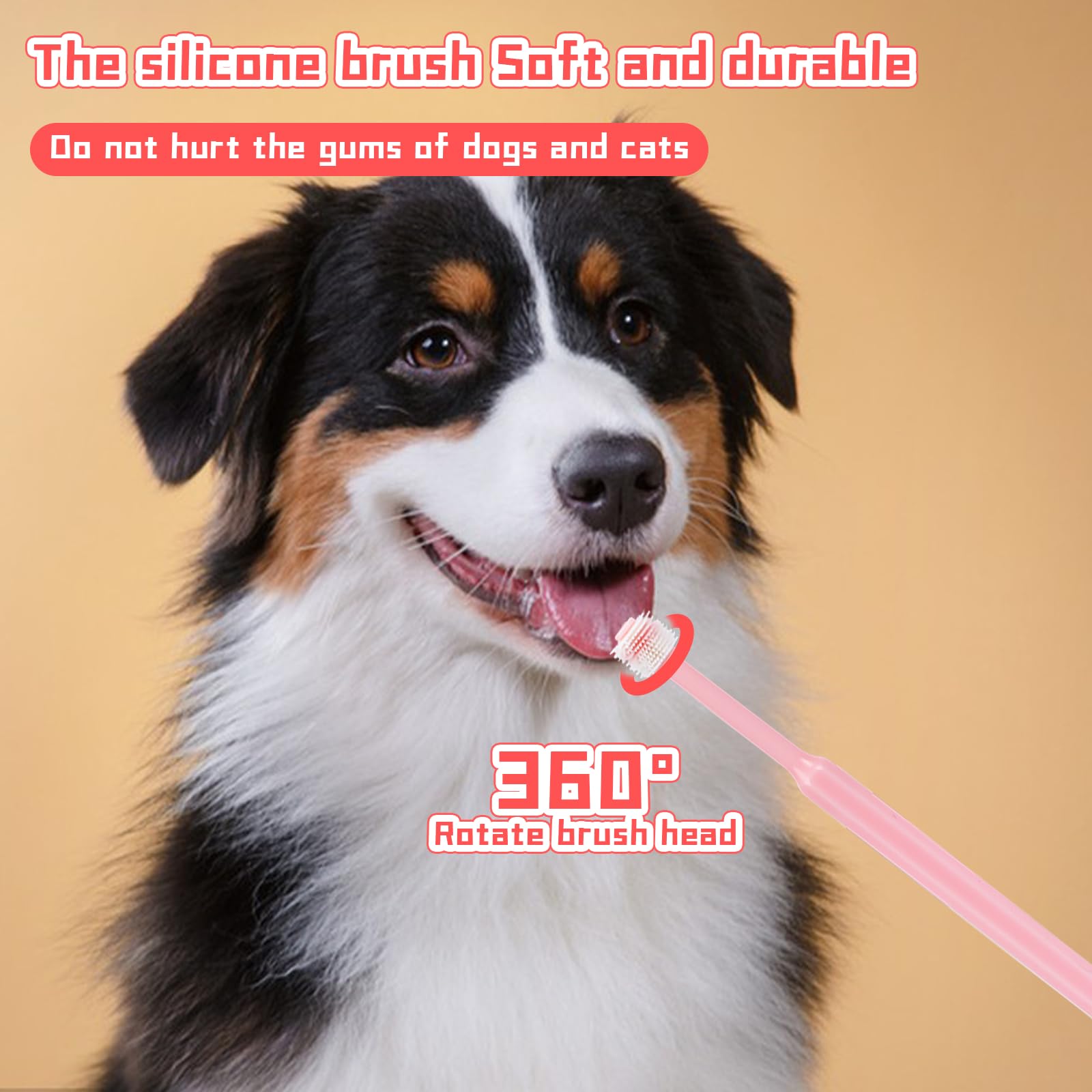 2 Pack Small Dog & Cat Toothbrush,360 Degree Soft Silicone Pet Toothbrush Cat Dental Care Dog Oral Hygiene Deep Clean Pet Teeth Cleaning Kit (Small Size) - DeKove