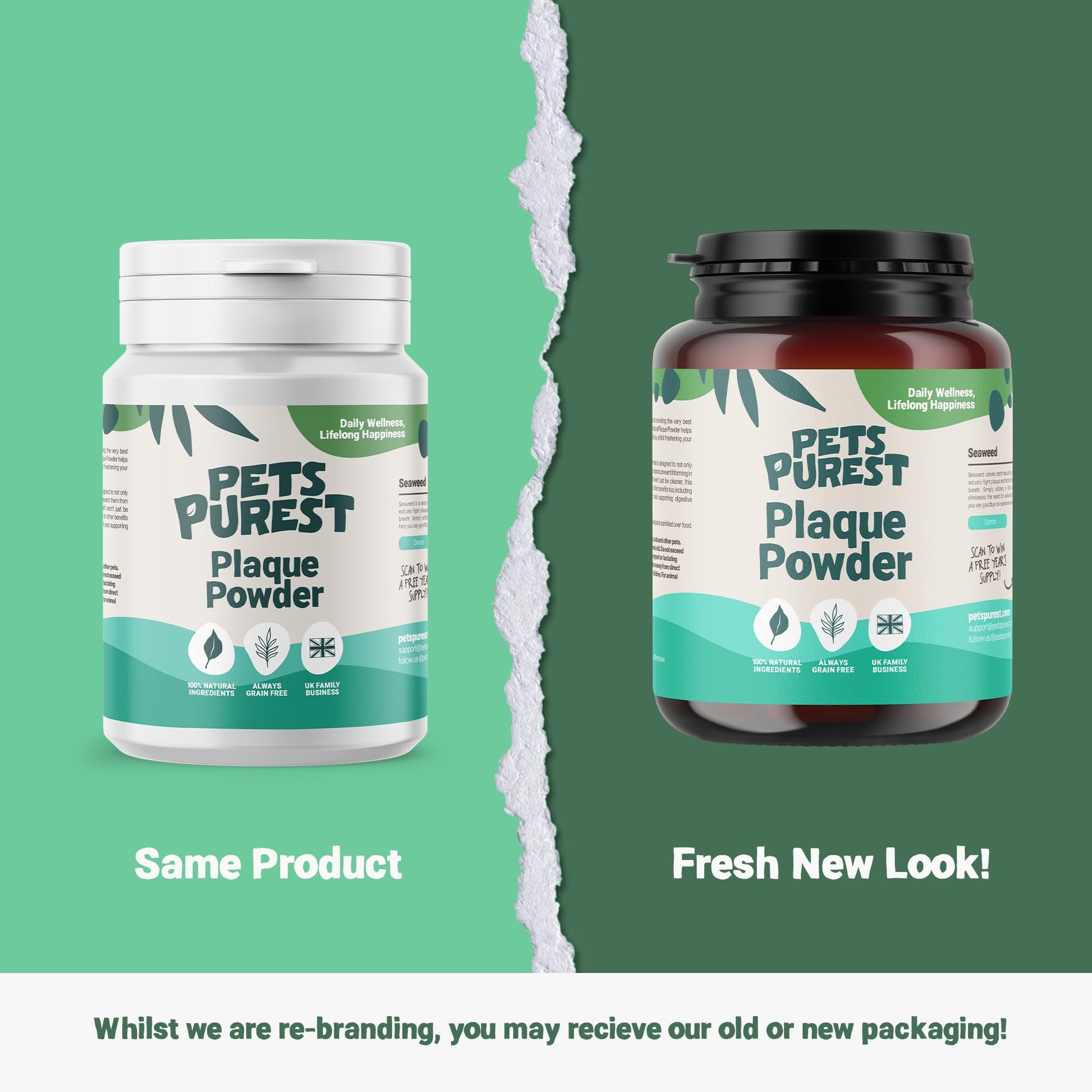 Pets Purest Plaque Off Powder - 185g Plaque Pro Tartar & Plaque Remover for Dogs, Cats & Pet. 100% Natural Bad Breath, Teeth & Gum Disease Oral Health Hygiene Dental Care Formula - DeKove