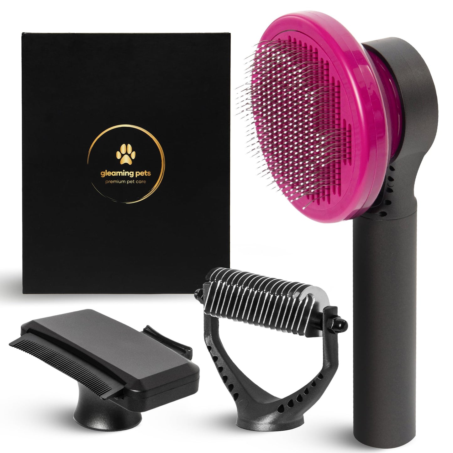 Pet Grooming Comb for Dogs and Cats - Detangling, Dematting, and Massaging with Self-Cleaning Button - Pet Care, New Puppy Gift, New Kitten Gift, Pet Grooming, Luxury Pet Care, Undercoat Rake - DeKove