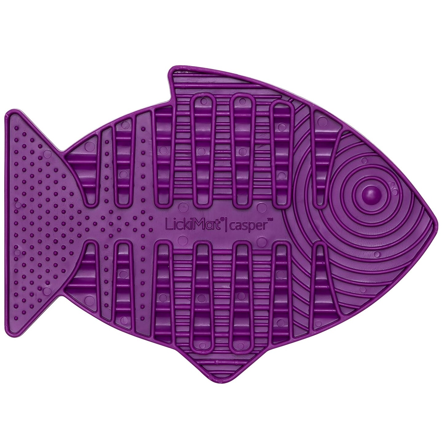 LickiMat Casper, Fish-Shaped Cat Slow Feeders for Feline Boredom and Anxiety Reduction; Perfect for Food, Treats and Anxiety Reduction, Purple - DeKove
