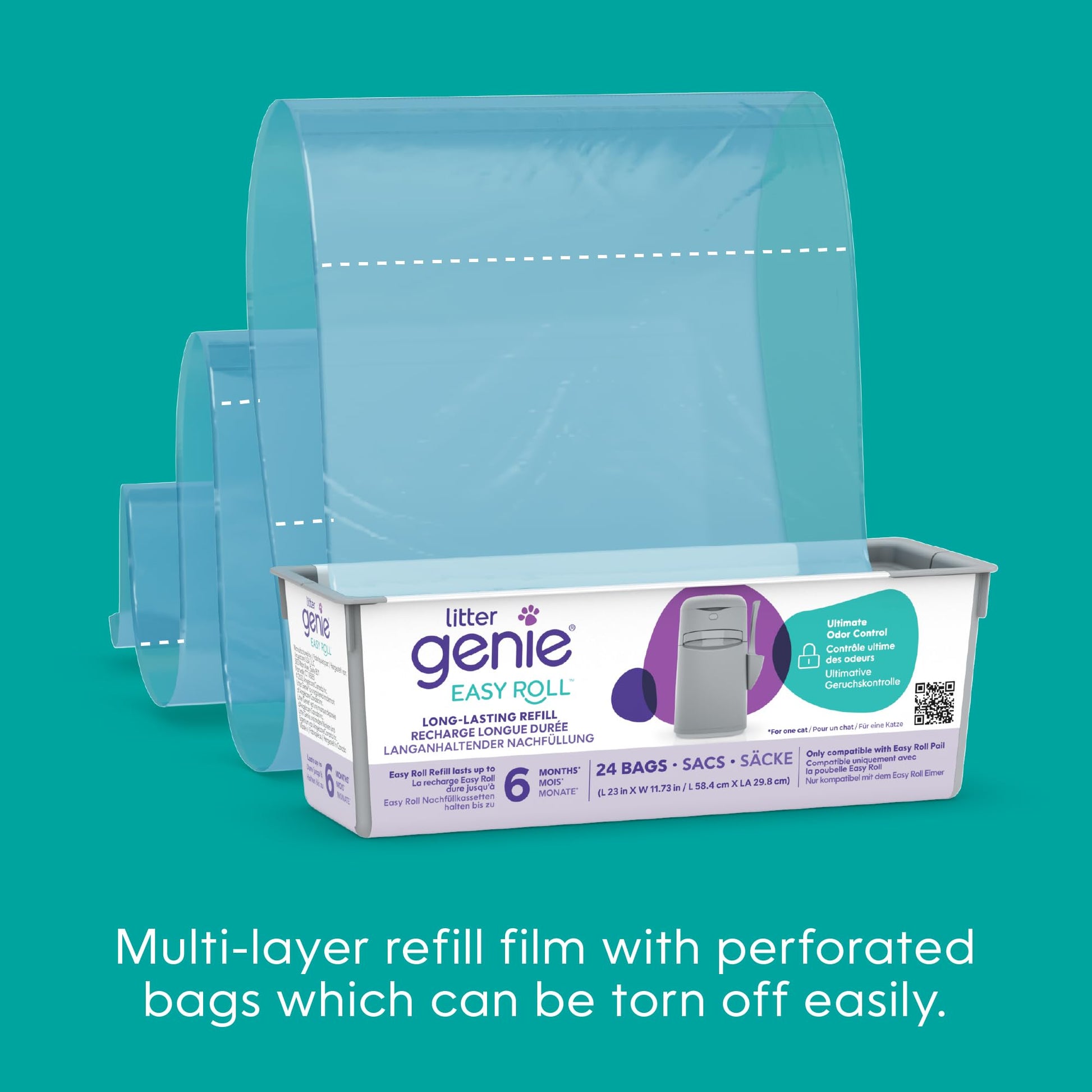 Litter Genie Easy Roll Bin with 1 Refill - DeKove