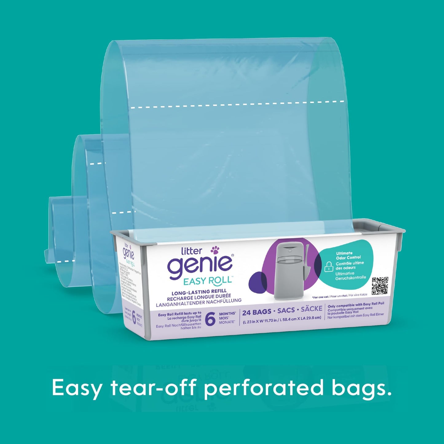 Litter Genie Easy Roll Bin with 1 Refill - DeKove