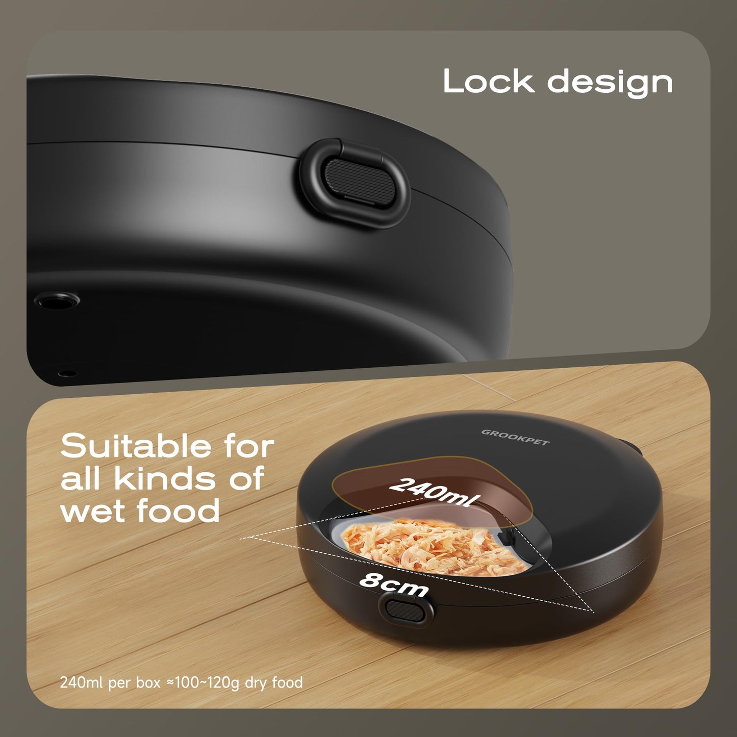 Automatic Cat Feeder Wet Food: Cordless Cat Food Dispenser with Timer - Pet Feeder with Ice Pack for Wet & Dry Food Refrigerated - Auto Wireless Small Dog Feeder Battery Power - Supply 4 Meals per Day - DeKove