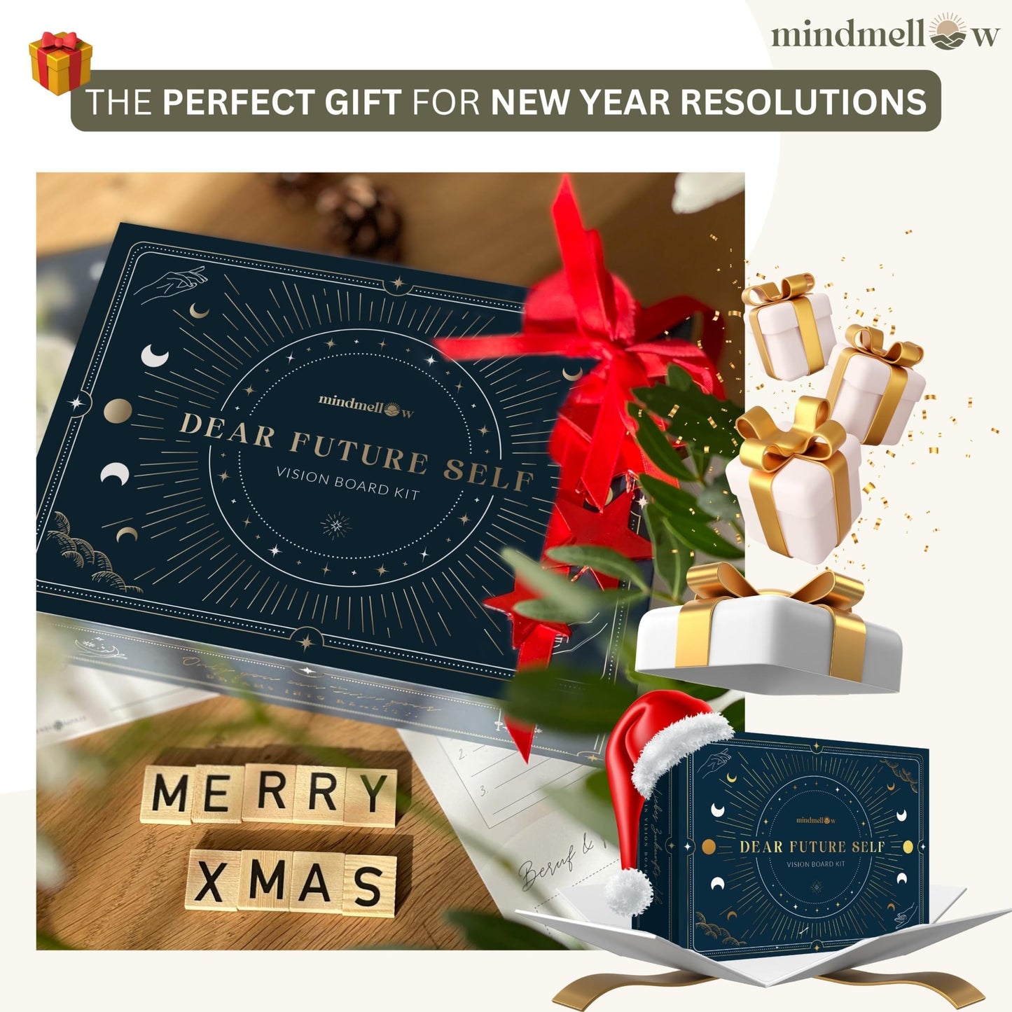 Vision Board Kit "Dear Future Self" - Create Your own Vision Board for Wall and Visualize The Life of Your Dreams - DeKove