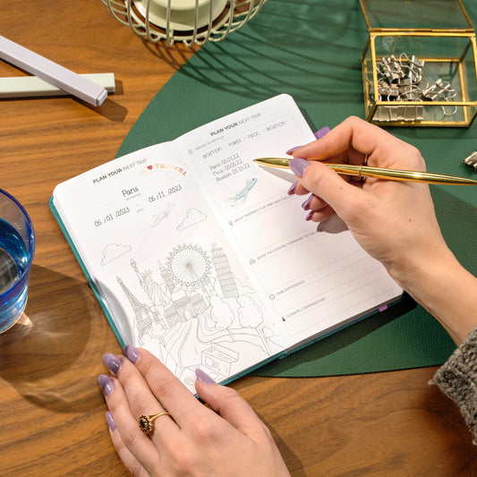 Clever Fox Travel Journal – Vacation Planner with Budget Plan, Packing List, Expense Tracker & Trip Journal – Travelling Itinerary Organizer for Women, Men & Couples – Pocket Size, Turquoise - DeKove