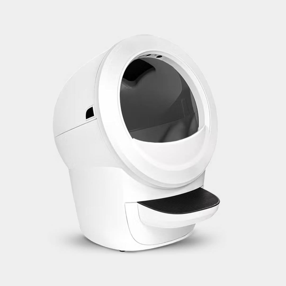 Litter-Robot 4 with Step & Fence by Whisker (White) - Automatic, Self-Cleaning Cat Litter Box, WiFi Enabled, Works with Any Clumping Litter, Complimentary 2-Year WhiskerCare Warranty - DeKove