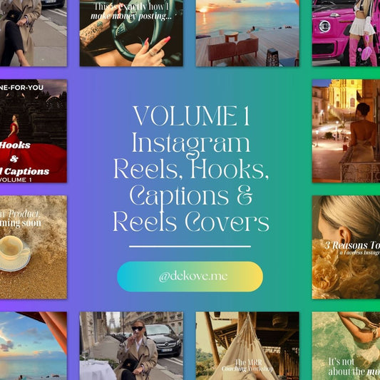 Vol 1. Instagram Reels, Hooks, Captions & Reel Covers - DeKove