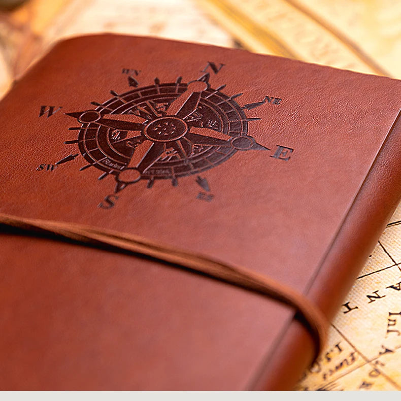Retro Notebook Traveler Diary Leather Soft Cover Small Size 13x9cm Replaceable Kraft Paper Inner Notebooks & Notepads - DeKove