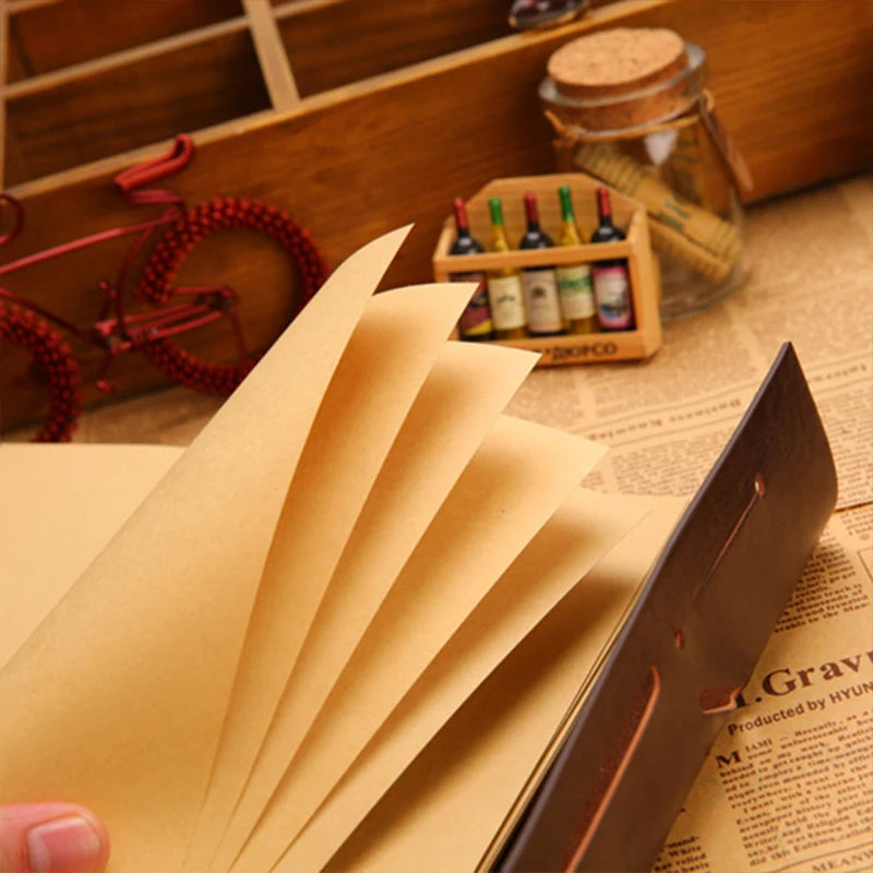 Retro Notebook Traveler Diary Leather Soft Cover Small Size 13x9cm Replaceable Kraft Paper Inner Notebooks & Notepads - DeKove