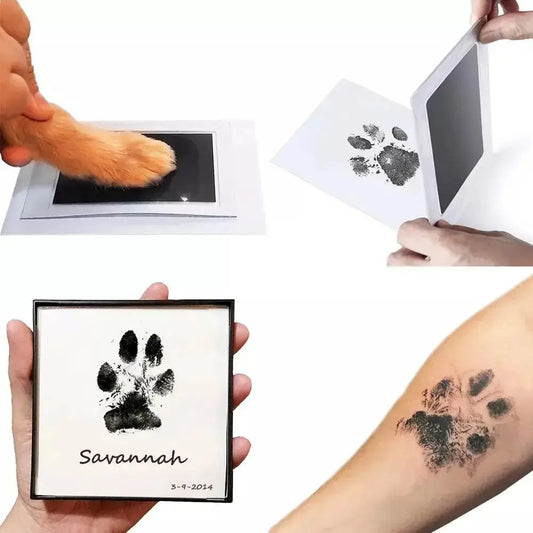Paw Print Clean Touch Ink Pad, Dog Or Cat Pet Owner Keepsake, DIY Inkless Nose and Pawprint Impression Making Kit - DeKove
