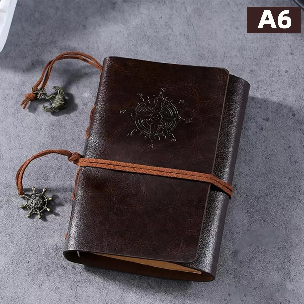 Retro Notebook Traveler Diary Leather Soft Cover Small Size 13x9cm Replaceable Kraft Paper Inner Notebooks & Notepads - DeKove