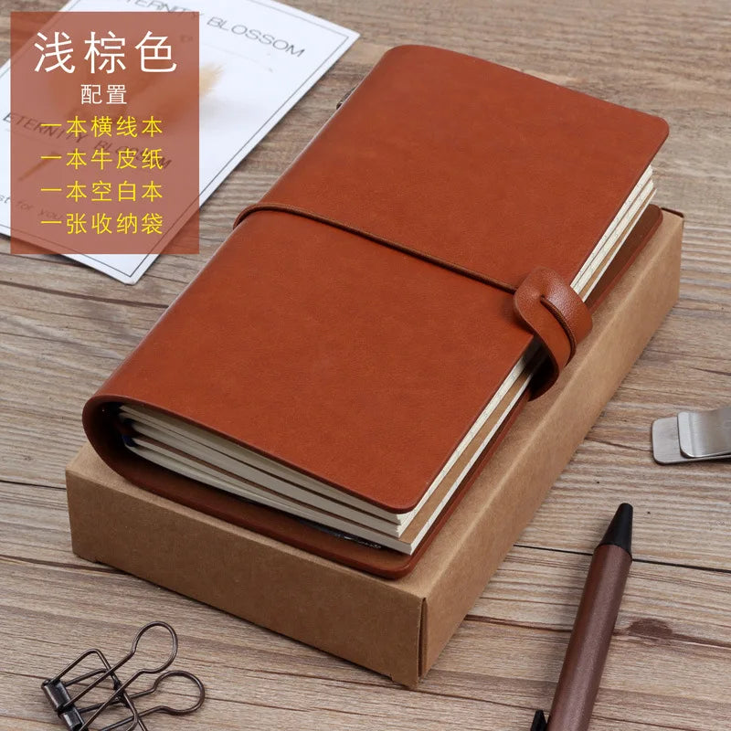 Creative Notebook Travel Ledger A6 Loose-leaf Simple Diary Retro Portable Ledger - DeKove