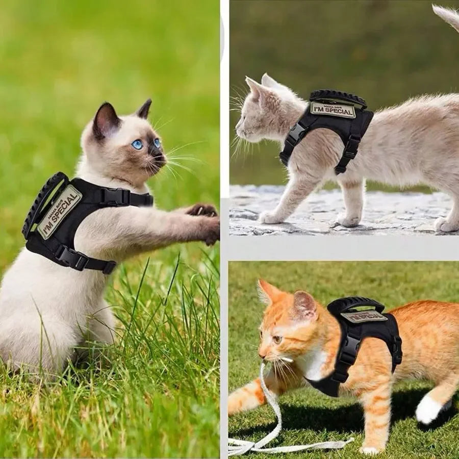 Outdoor Cat Vest Waterproof Cat Clothes Cat Chest Strap Special Vest for Walking Cats Can Be Adjusted - DeKove