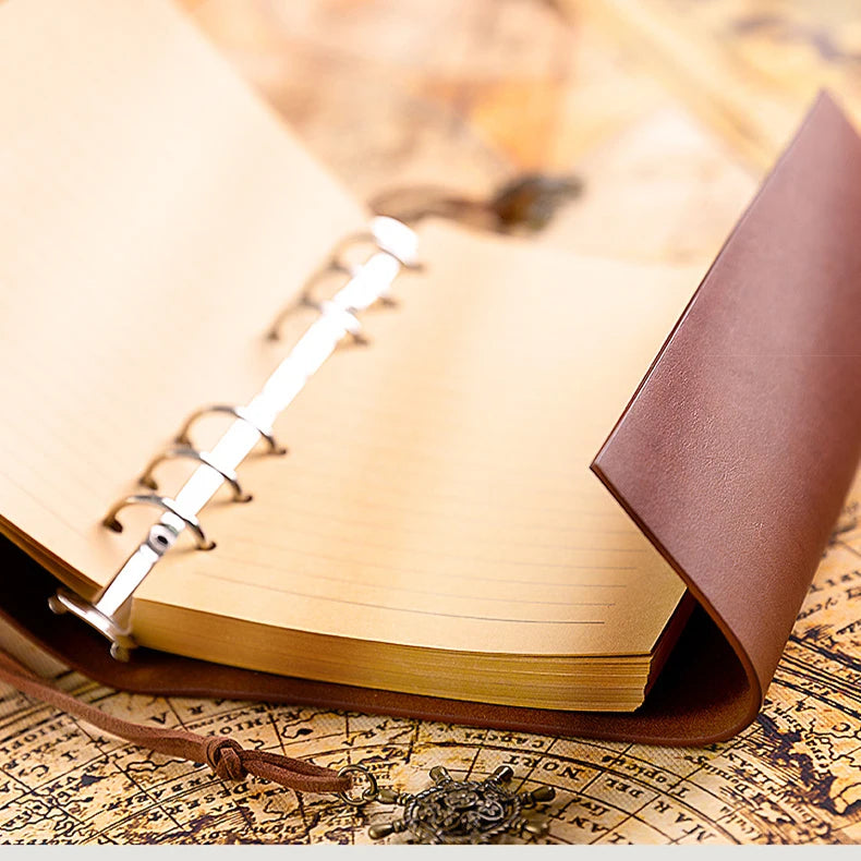 Retro Notebook Traveler Diary Leather Soft Cover Small Size 13x9cm Replaceable Kraft Paper Inner Notebooks & Notepads - DeKove
