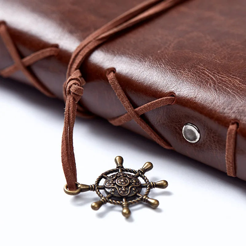 Retro Notebook Traveler Diary Leather Soft Cover Small Size 13x9cm Replaceable Kraft Paper Inner Notebooks & Notepads - DeKove