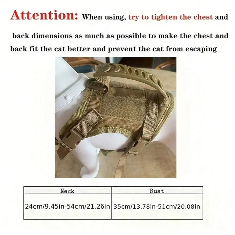 Outdoor Cat Vest Waterproof Cat Clothes Cat Chest Strap Special Vest for Walking Cats Can Be Adjusted - DeKove