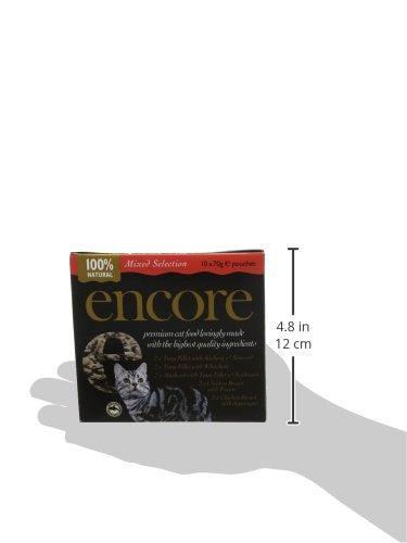 Encore 100 Percent Natural Wet Cat Food Pouch, Chicken and Fish Selection in Broth, 50g Pouch (Pack of 40 pouches) - DeKove