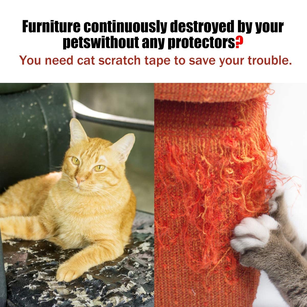 Petslucent Cat Scratch Deterrent Sticky Paws Tape, Cat Furniture Protector Training Tape Anti Scratching, Double Sided Guards for Carpet, Sofa, Couch, Door (Blue- 3''x 15 Yards) - DeKove