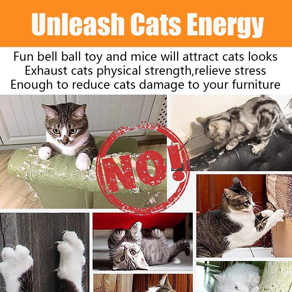 Speedy Panther 21 Pcs Cat Toys for Indoor Cats Collapsible Cat Tunnel Interactive Feather Teaser Wand Ball Toy for Kitten Cats - DeKove