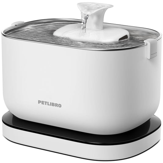 PETLIBRO Cat Water Fountain Battery Operated, Rechargeable, 2.5L/84oz Dockstream Wireless Pet Water Fountain, Water Dispenser with Wireless Pump, Easy Cleaning, BPA-Free for Cats, Pets - DeKove