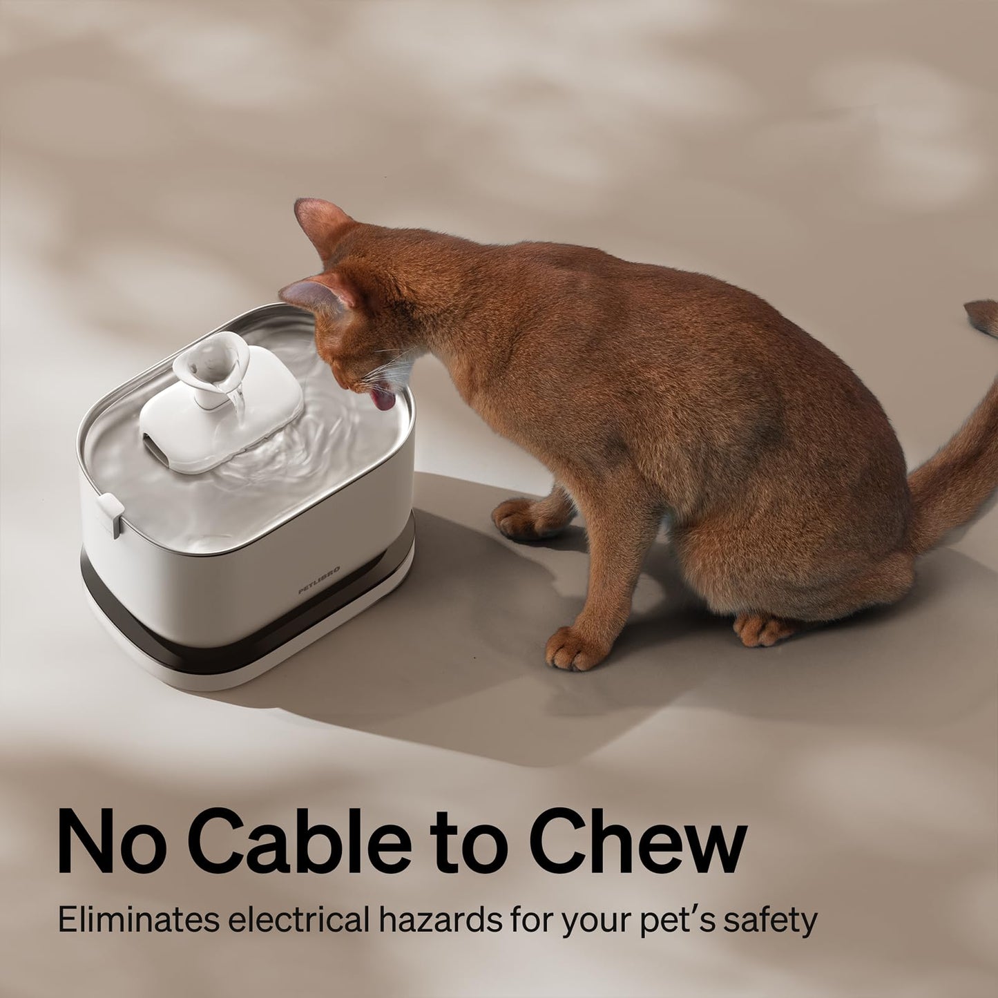 PETLIBRO Cat Water Fountain Battery Operated, Rechargeable, 2.5L/84oz Dockstream Wireless Pet Water Fountain, Water Dispenser with Wireless Pump, Easy Cleaning, BPA-Free for Cats, Pets - DeKove