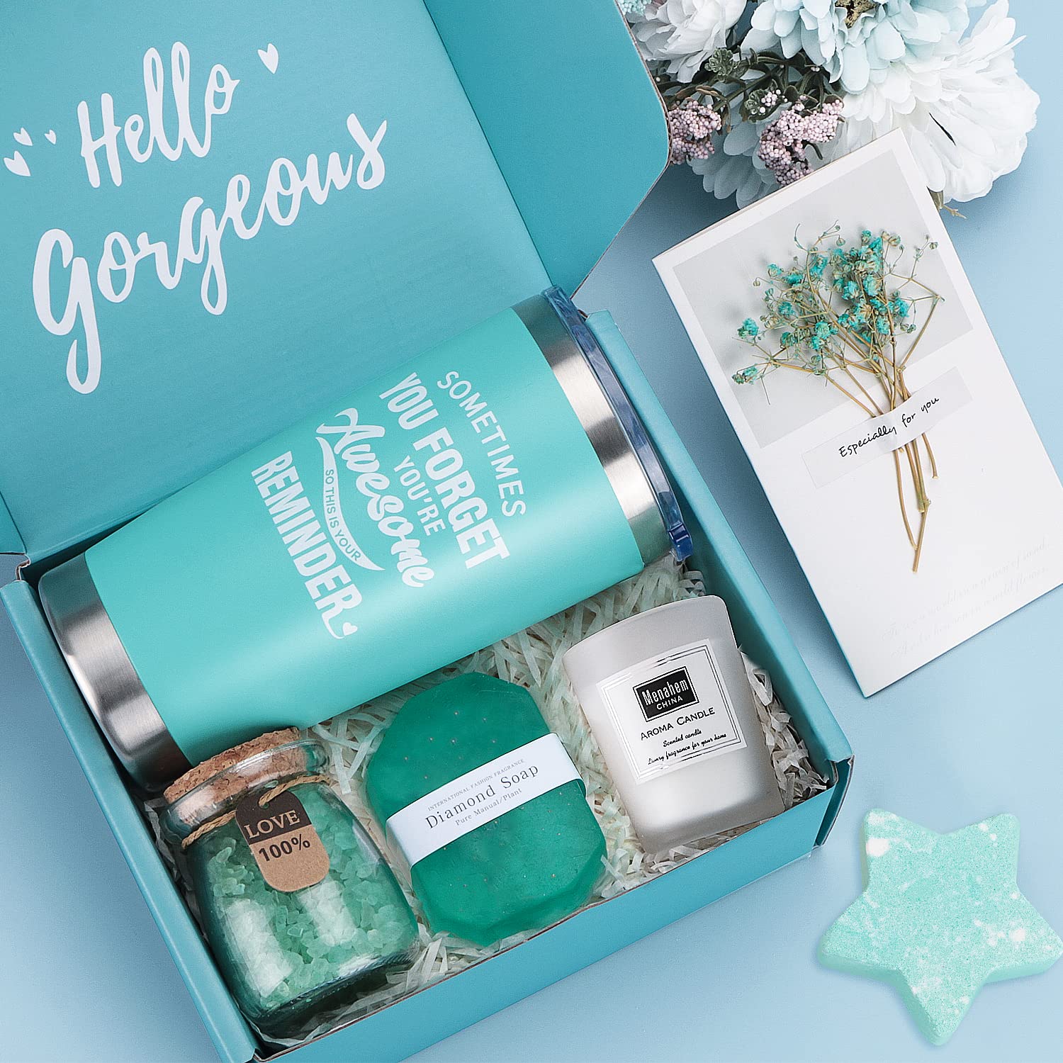 Birthday Pamper Gifts for Women, Unique Self Care Package Relaxation Spa Bath Set for Her, Wellbeing Get Well Soon Gifts for Women, Ladies Pamper Hamper Birthday Gifts for Mum, Friends, Sister, Wife - DeKove
