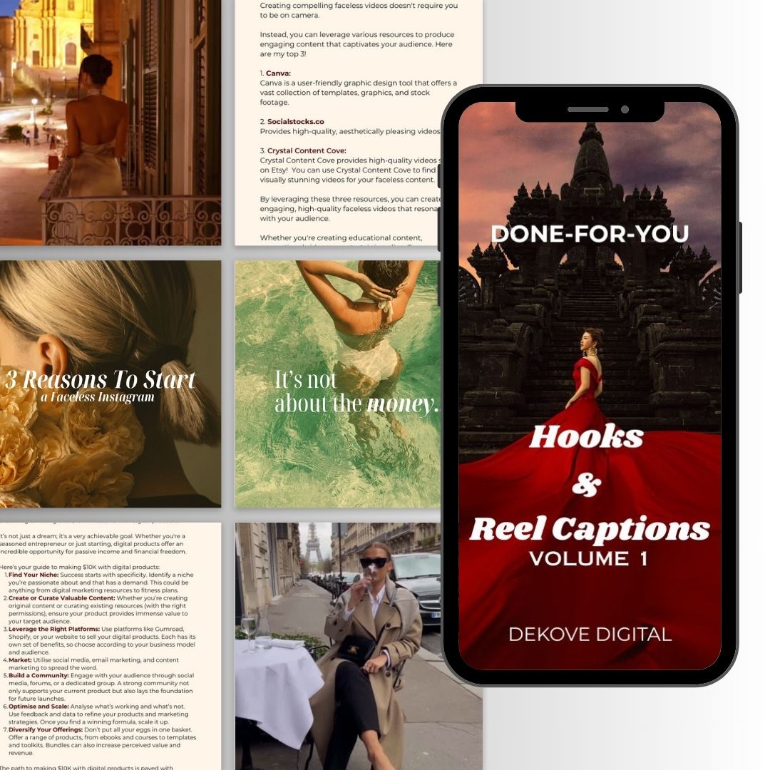 Vol 1. Instagram Reels, Hooks, Captions & Reel Covers - DeKove