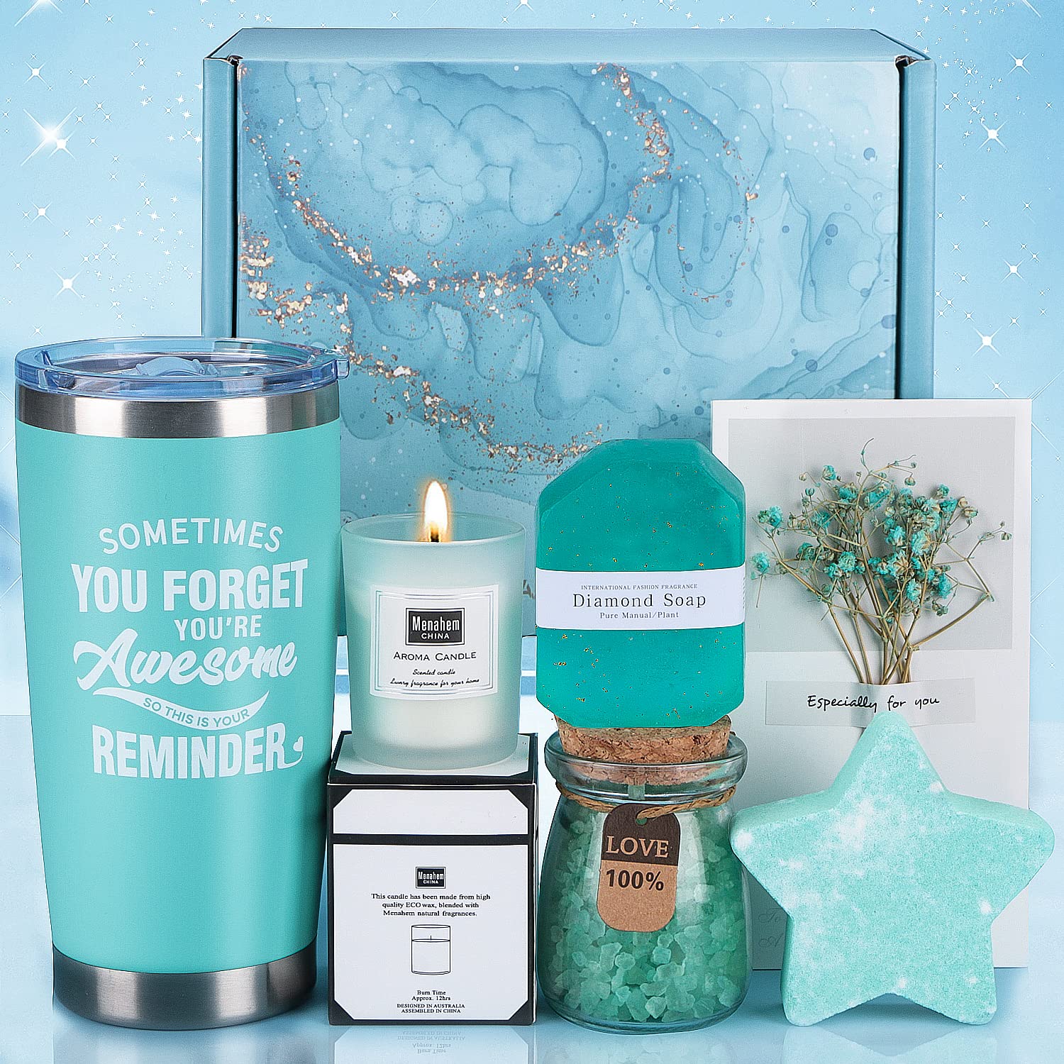 Birthday Pamper Gifts for Women, Unique Self Care Package Relaxation Spa Bath Set for Her, Wellbeing Get Well Soon Gifts for Women, Ladies Pamper Hamper Birthday Gifts for Mum, Friends, Sister, Wife - DeKove