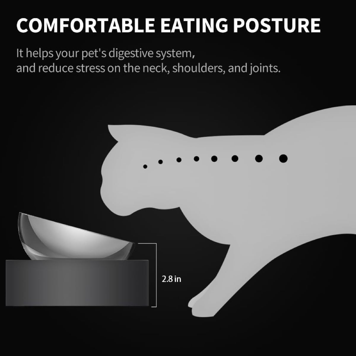 PETKIT Cat Bowls with Stand Tilted, 0 &15° Stainless Steel Elevated Cat Feeding Bowls for Cats and Small Dogs, Raised Cat Food and Water Bowls, Stress Free, Food Grade Material, Anti Slip None Spill - DeKove