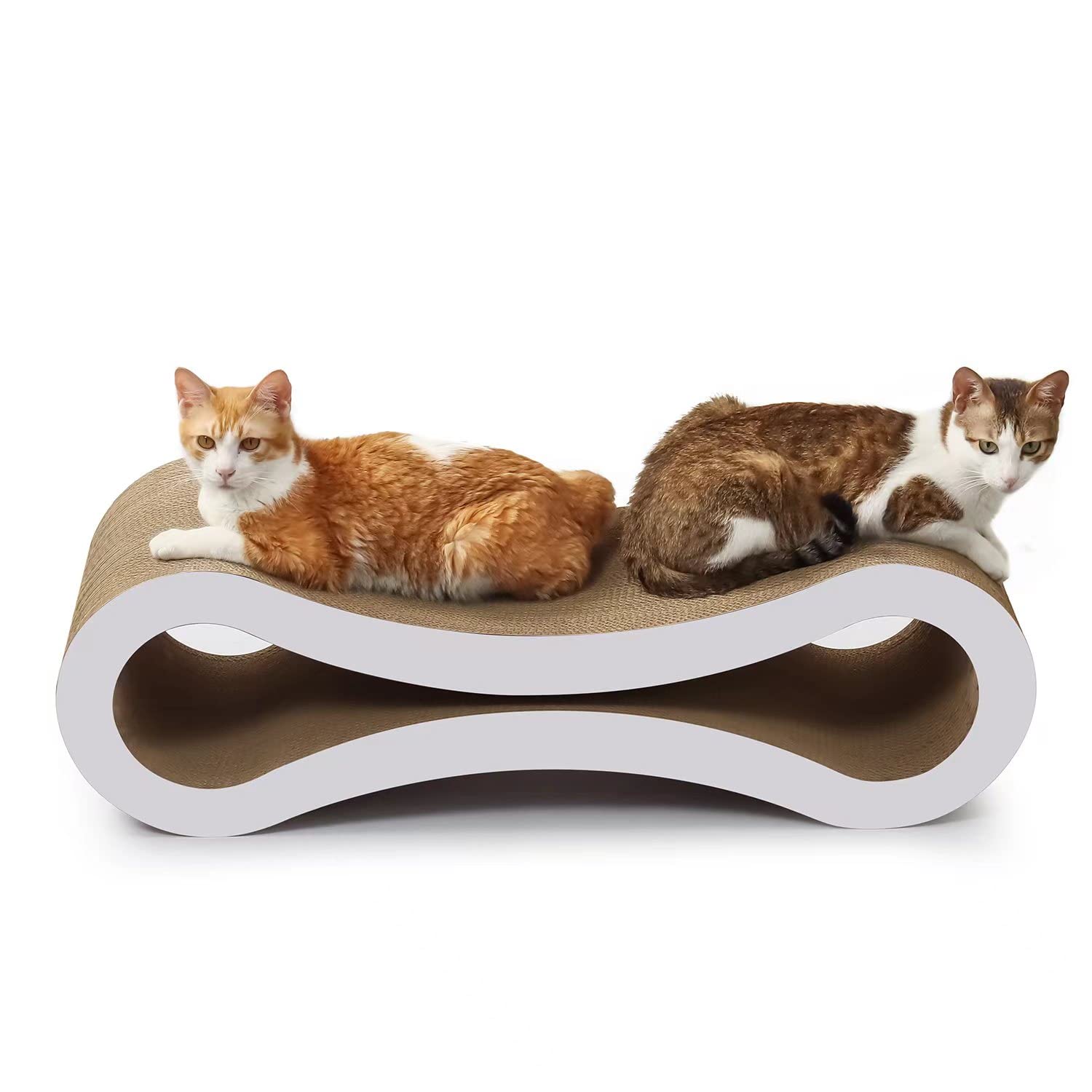 PetFocus® Ultimate Cat Scratcher Lounge, Superior Cardboard & Construction, Reversible Durable & Long Lasting Scratcher, significantly outlasts cheaper alternatives. (Cloud White) - DeKove