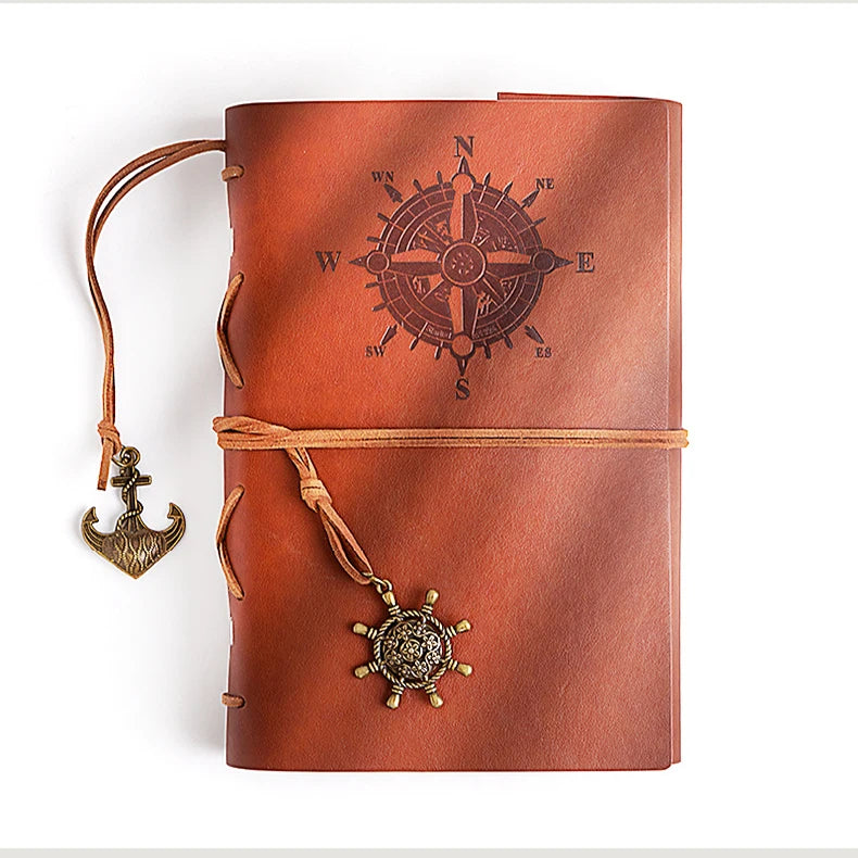 Retro Notebook Traveler Diary Leather Soft Cover Small Size 13x9cm Replaceable Kraft Paper Inner Notebooks & Notepads - DeKove