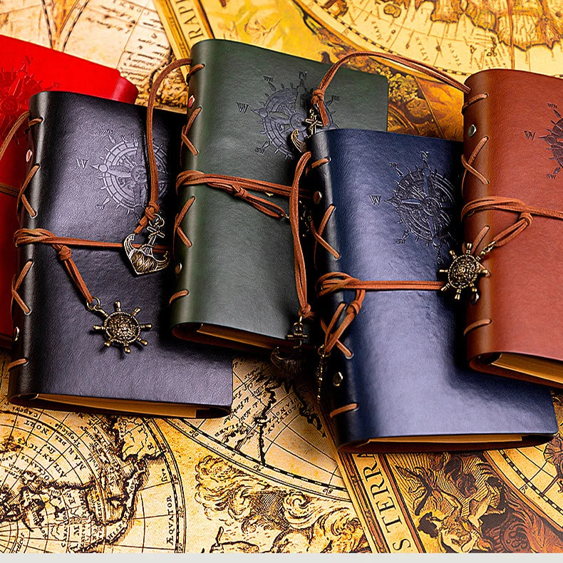 Retro Notebook Traveler Diary Leather Soft Cover Small Size 13x9cm Replaceable Kraft Paper Inner Notebooks & Notepads - DeKove